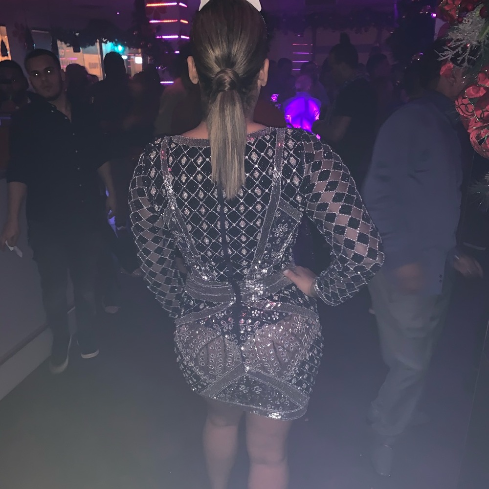 Hand embroidered stones and beads